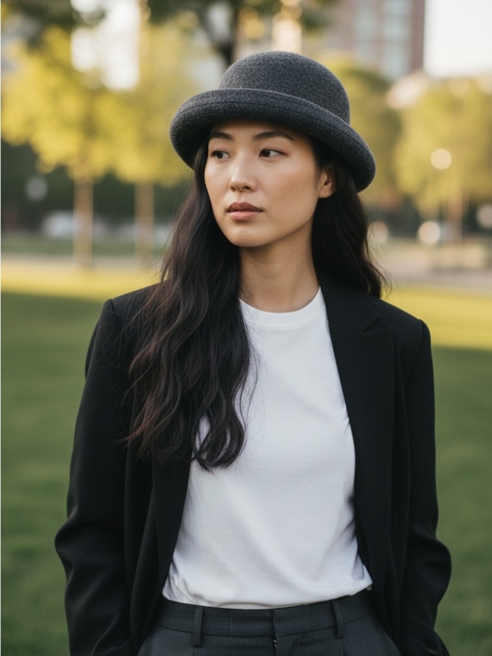 Betmar N.Y. Charcoal Wool Cloche Flapper Hat